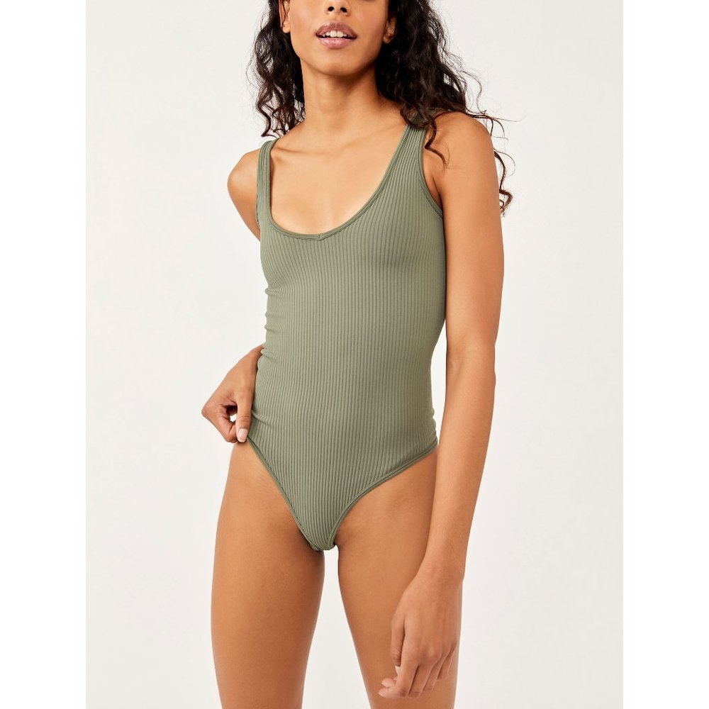 FREE PEOPLE XYZ Recycled Bodysuit / Army - Picture 2 of 6